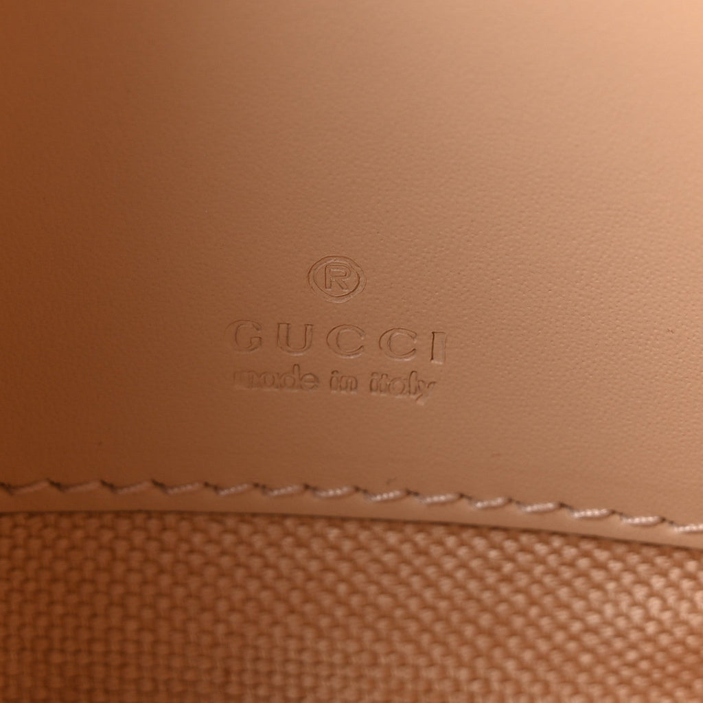 Calfskin GG Super Mini Debossed Chain Wallet Light Beige
