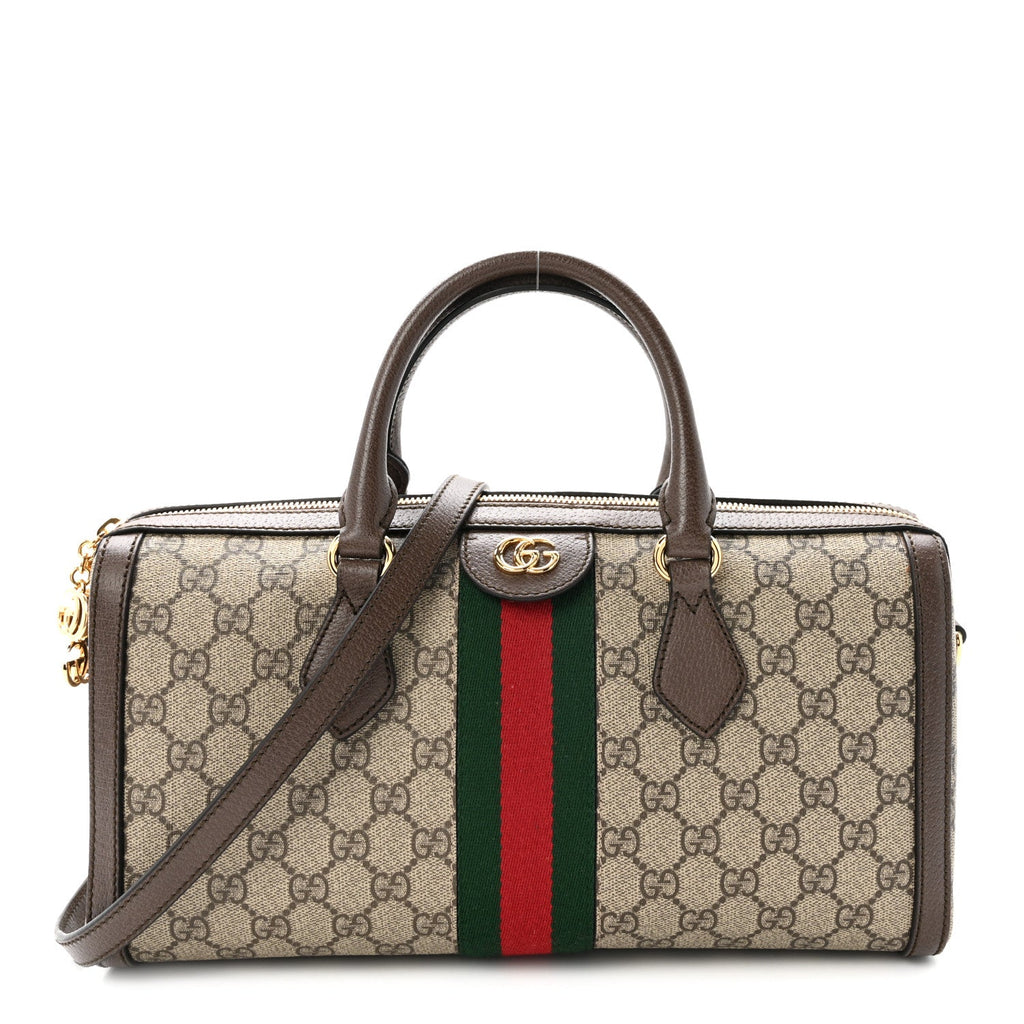 GG Supreme Monogram Web Medium Ophidia Boston Brown