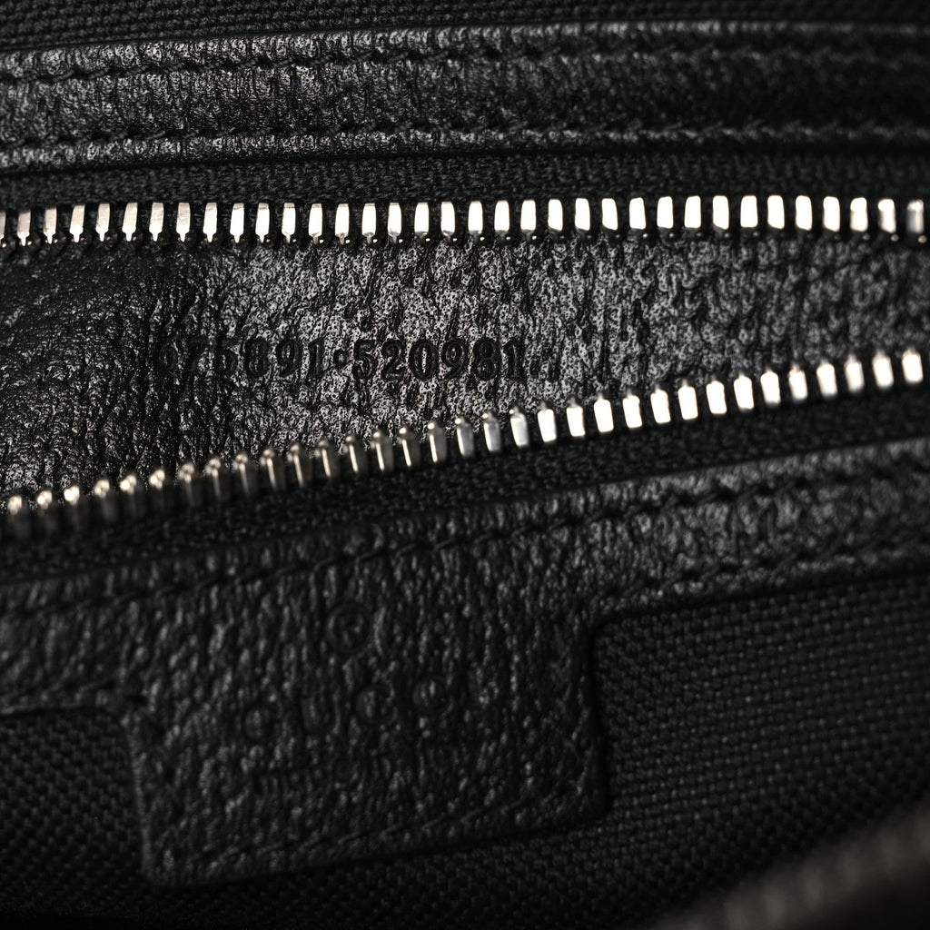 Monogram Jumbo GG Textured Dollar Calfskin Web Messenger Shoulder Bag Black