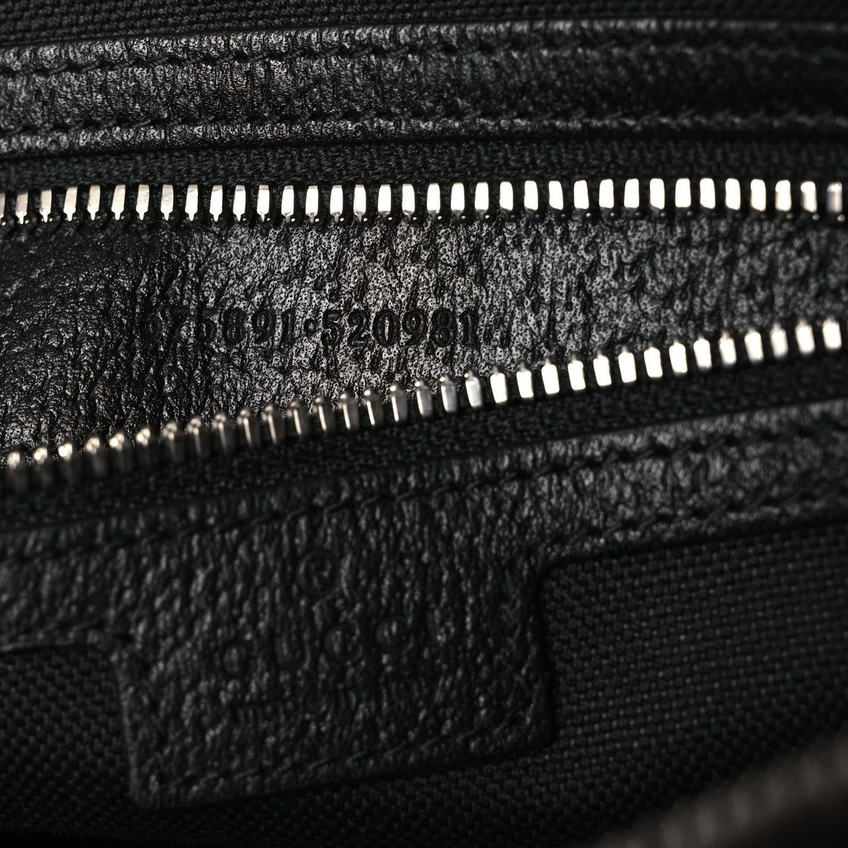 Monogram Jumbo GG Textured Dollar Calfskin Web Messenger Shoulder Bag Black