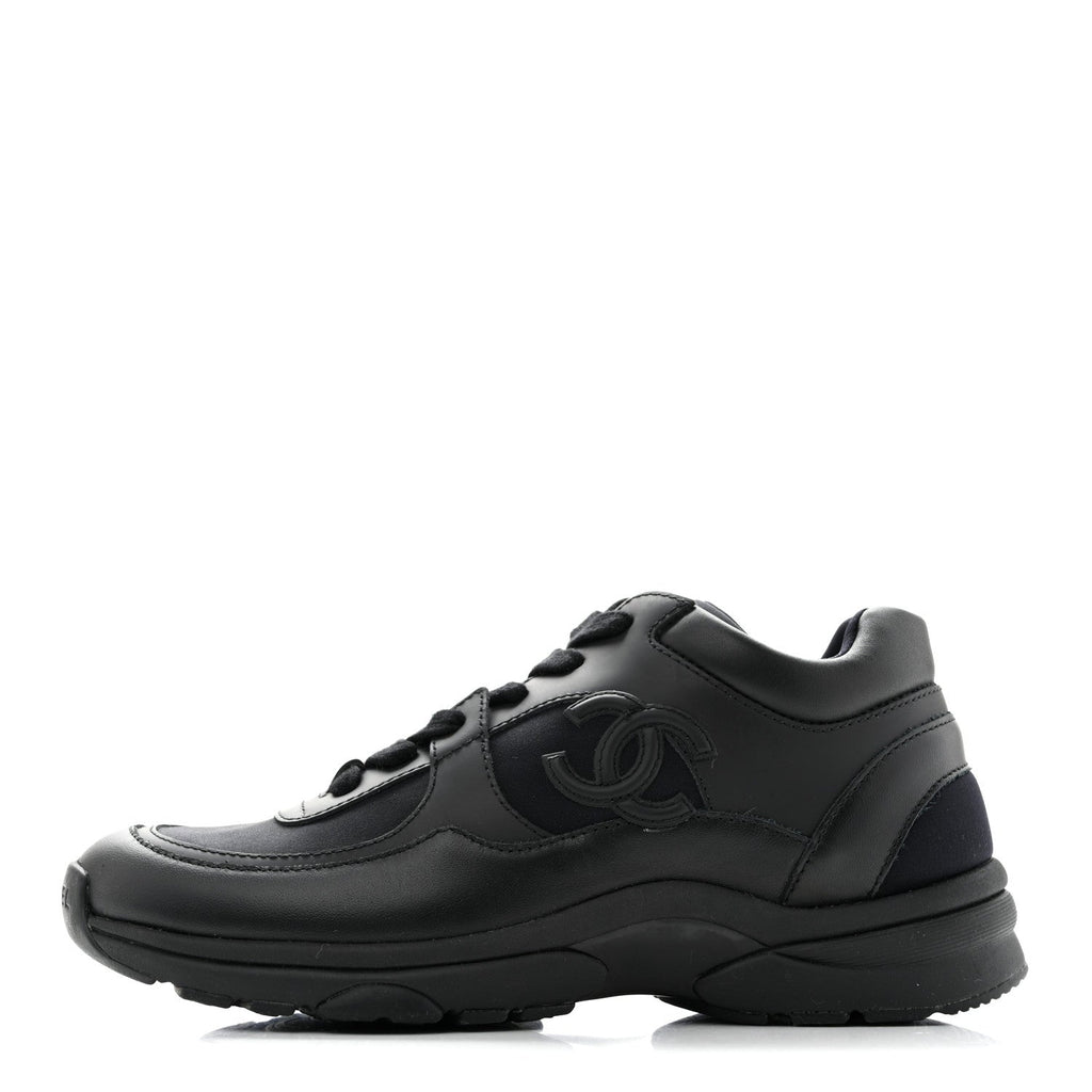 Calfskin Lambskin CC Uniform Sneakers 36 Black