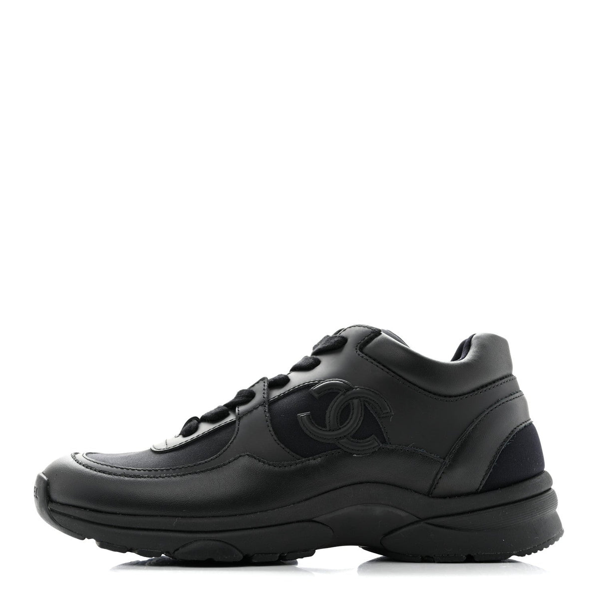 Calfskin Lambskin CC Uniform Sneakers 36 Black