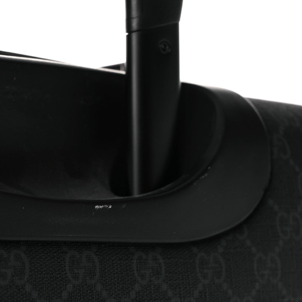 GG Supreme Monogram Four Wheel Suitcase Black Grey