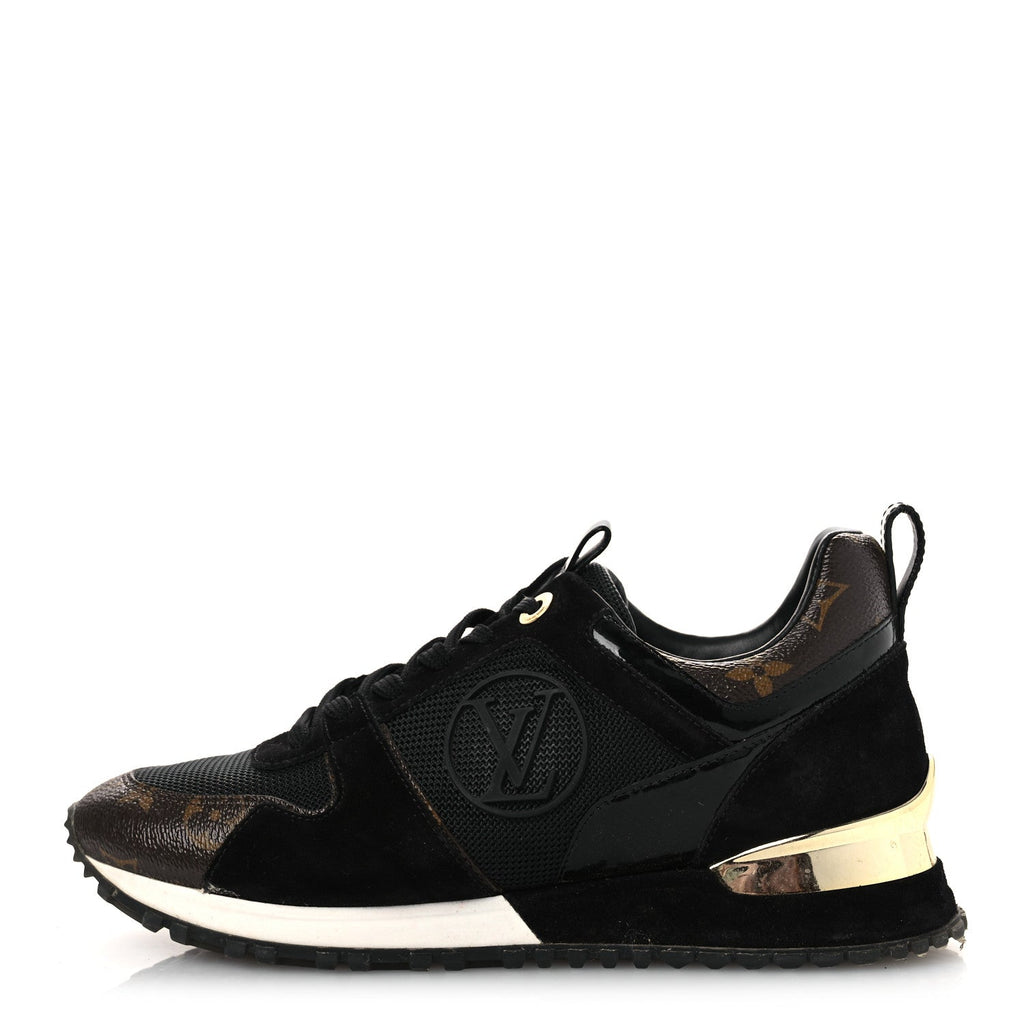 Suede Monogram Run Away Sneakers 36.5 Black