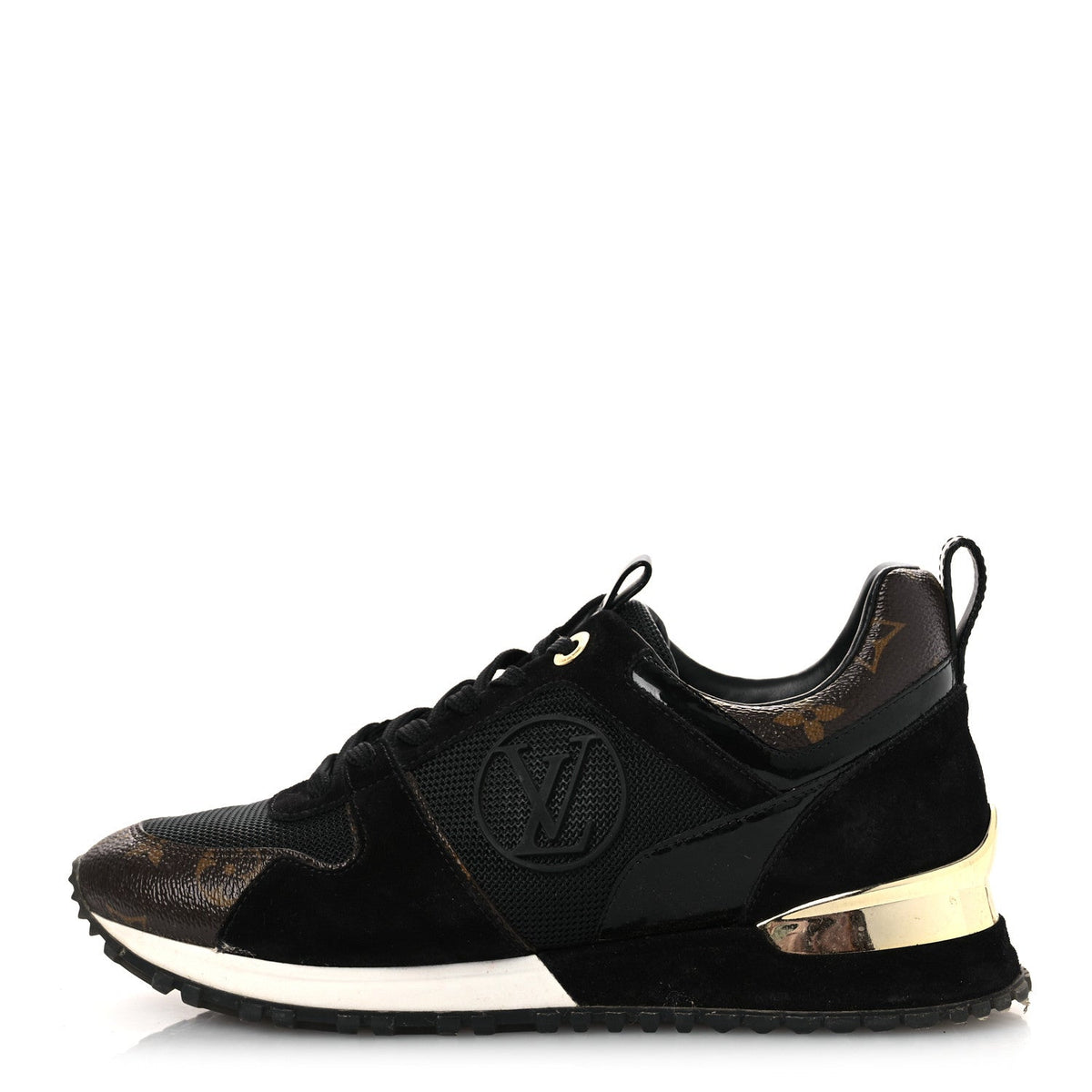 Suede Monogram Run Away Sneakers 36.5 Black