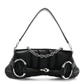 Nappa Vertical Matelasse Medium Maxi Horsebit Chain Shoulder Bag Black