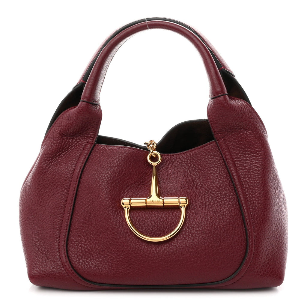 Grained Calfskin Softbit Medium Shoulder Bag Rosso Ancora
