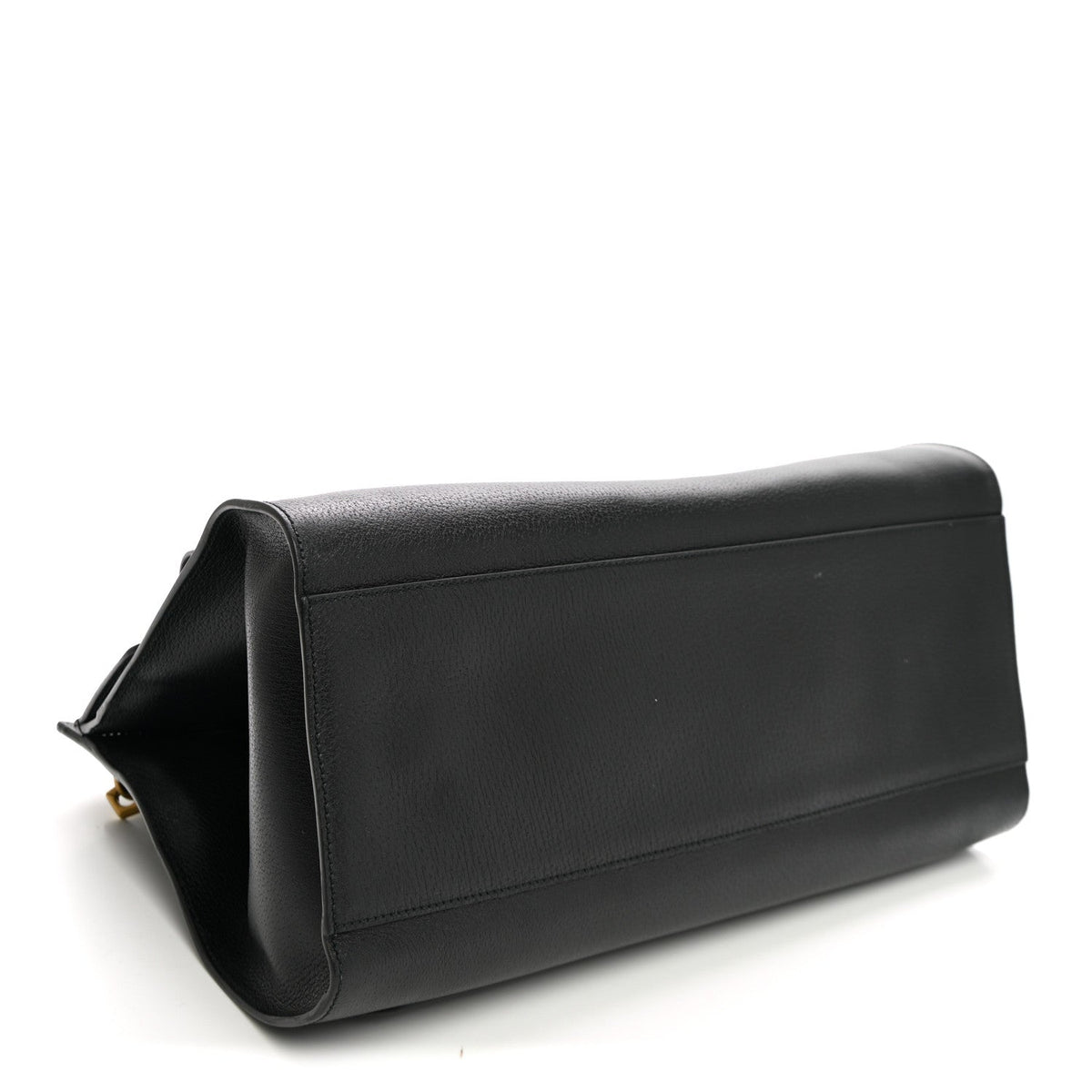 Grained Calfskin Web Crystal Butterfly Stripe Large Totem Top Handle Bag Black