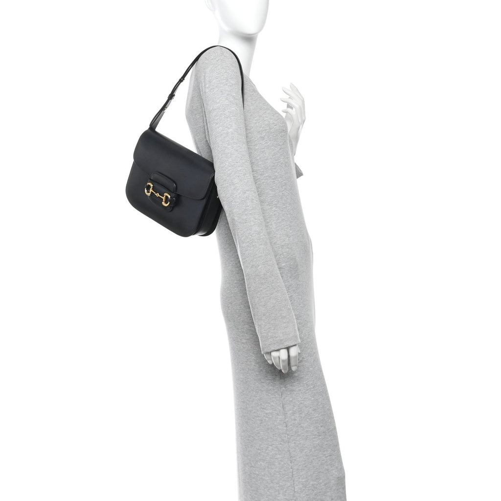Azalea Calfskin Horsebit 1955 Shoulder Bag Black