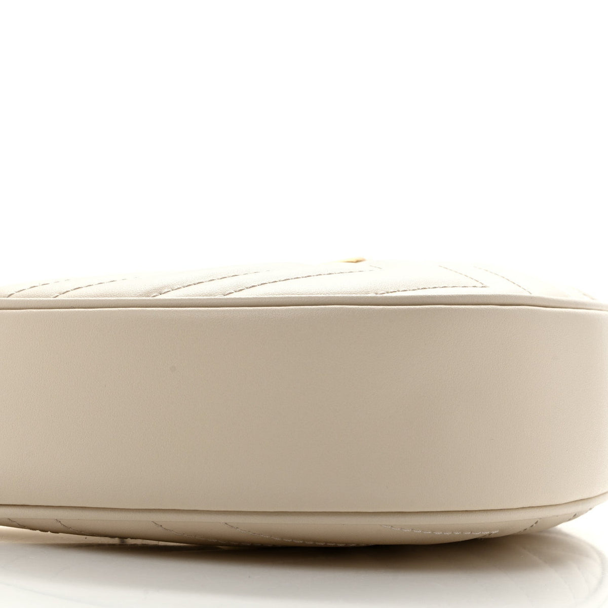 Calfskin Matelasse Chevron Mini GG Marmont Half Moon Hobo Mystic White