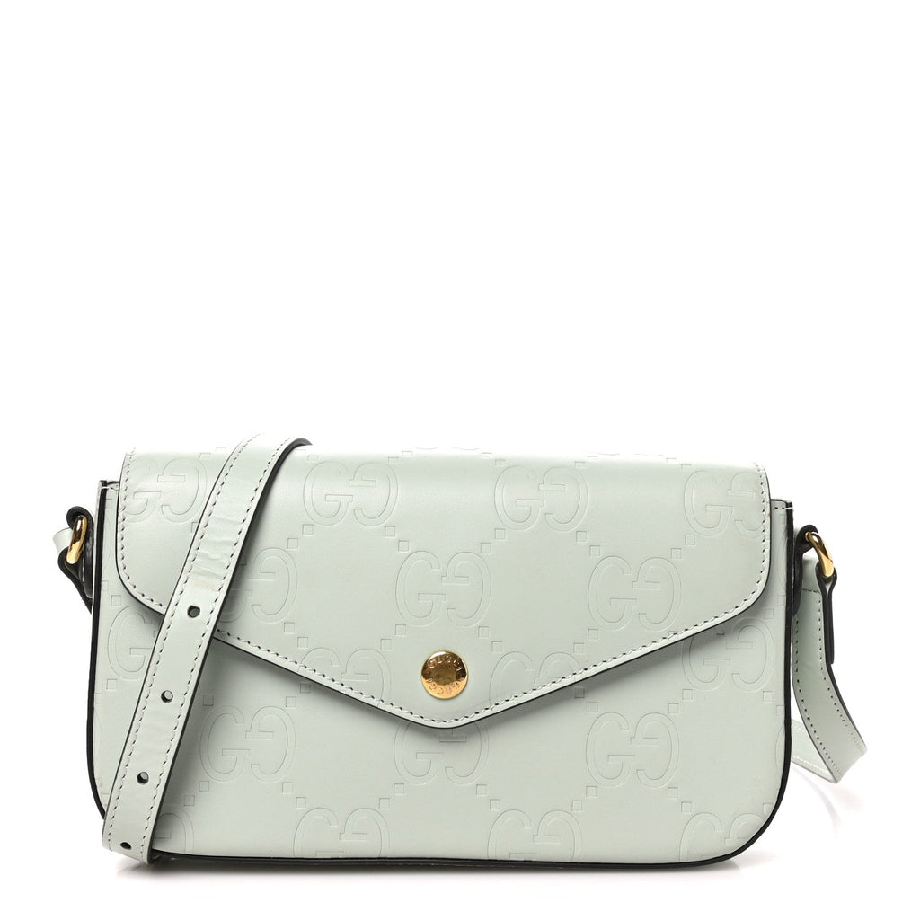 Calfskin GG Super Mini Shoulder Bag Pale Green