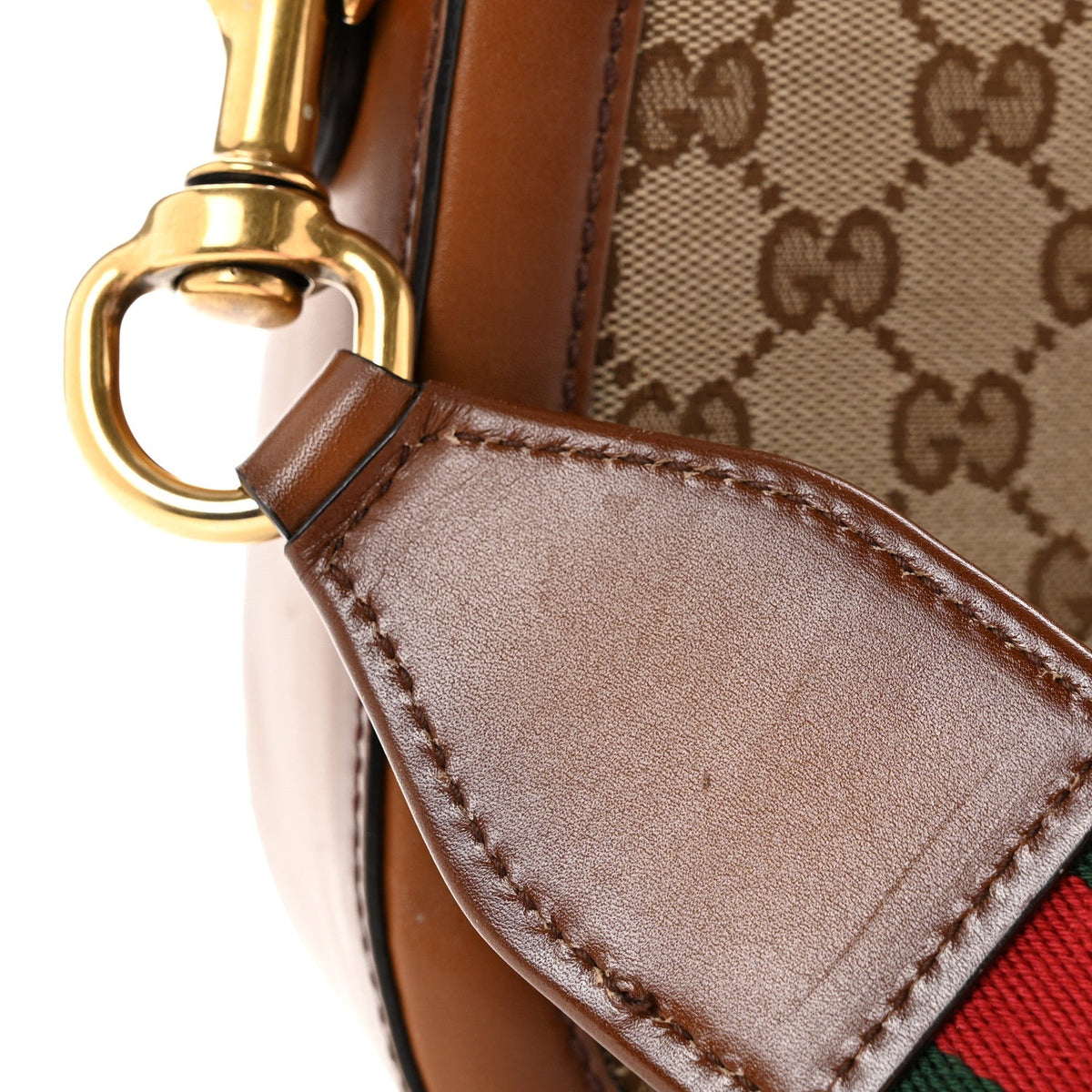 Monogram Medium Lady Web Shoulder Bag Beige Cuir