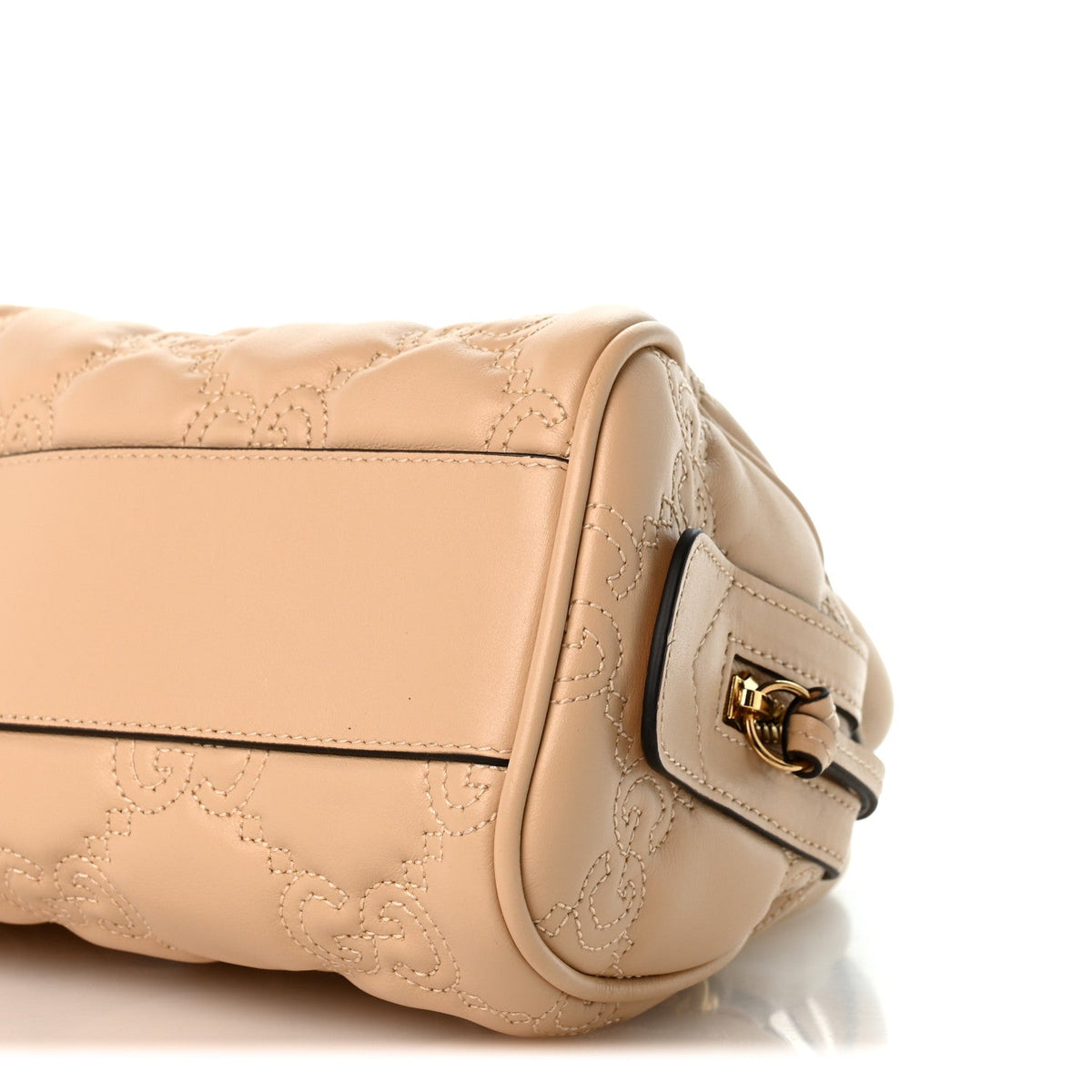 Calfskin GG Matelasse Mini Bowler Bag Naturale