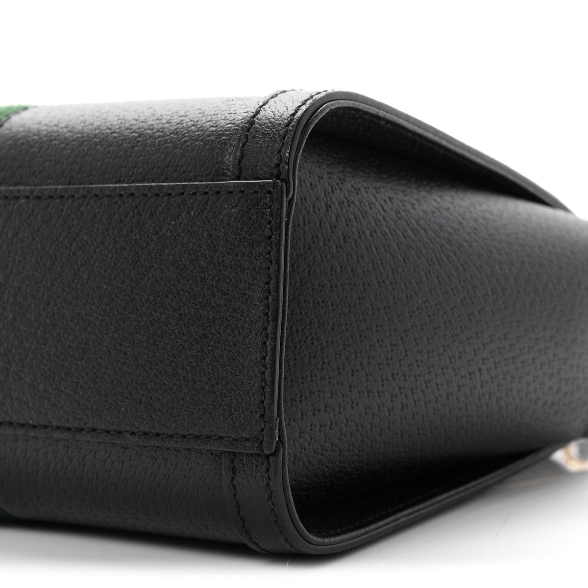 Textured Calfskin Web Small Ophidia Tote Bag Black