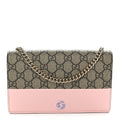 GG Supreme Monogram Bi-Color GG Marmont Chain Wallet Souffle Rose Ebony
