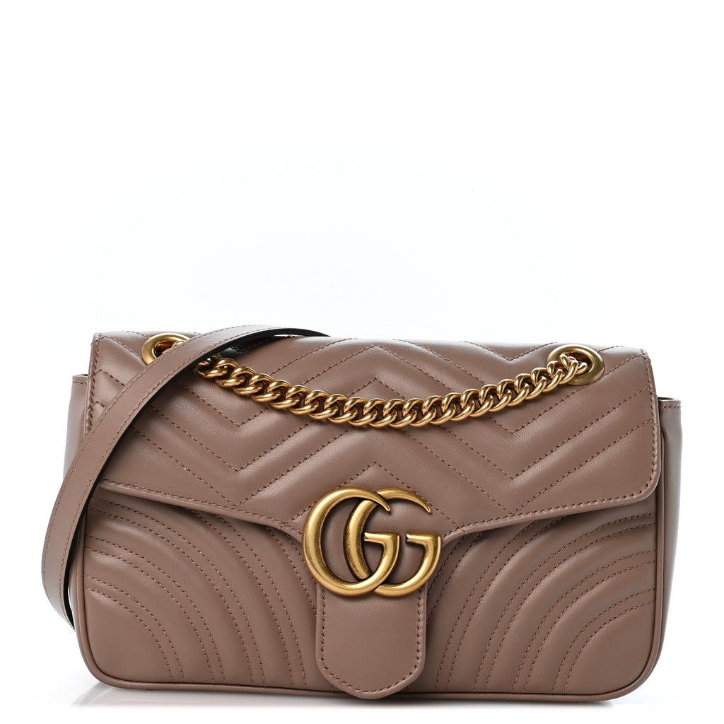 Calfskin Matelasse Small GG Marmont Shoulder Bag Porcelain Rose