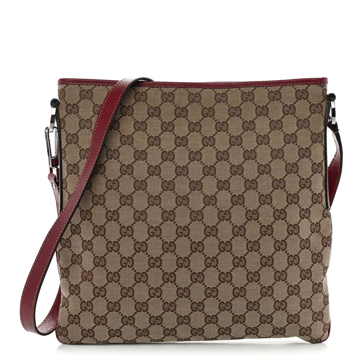 GG Supreme Monogram Medium Flat Messenger Bag Red