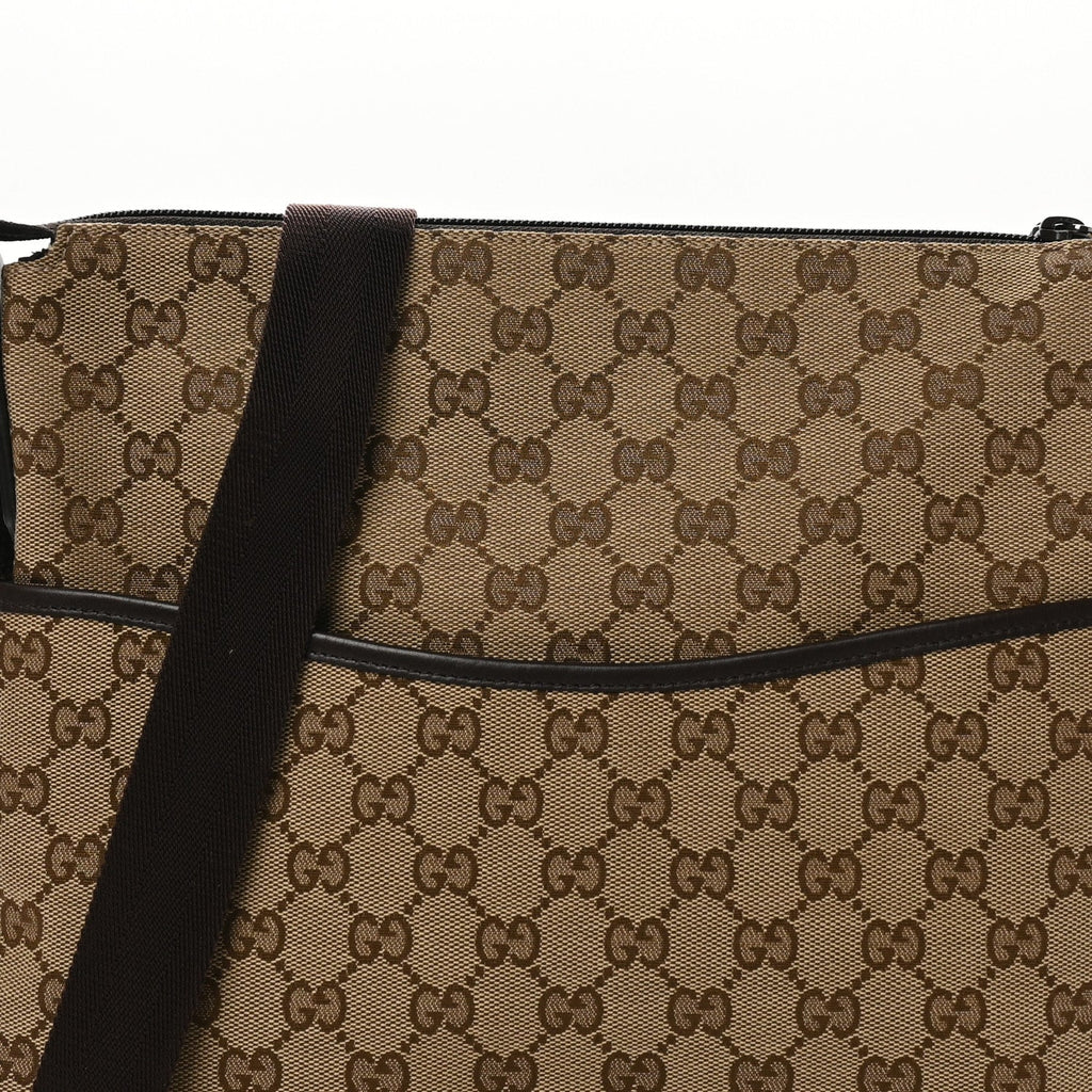 Monogram Calfskin Perforated Medium Flat Messenger Bag Dark Brown