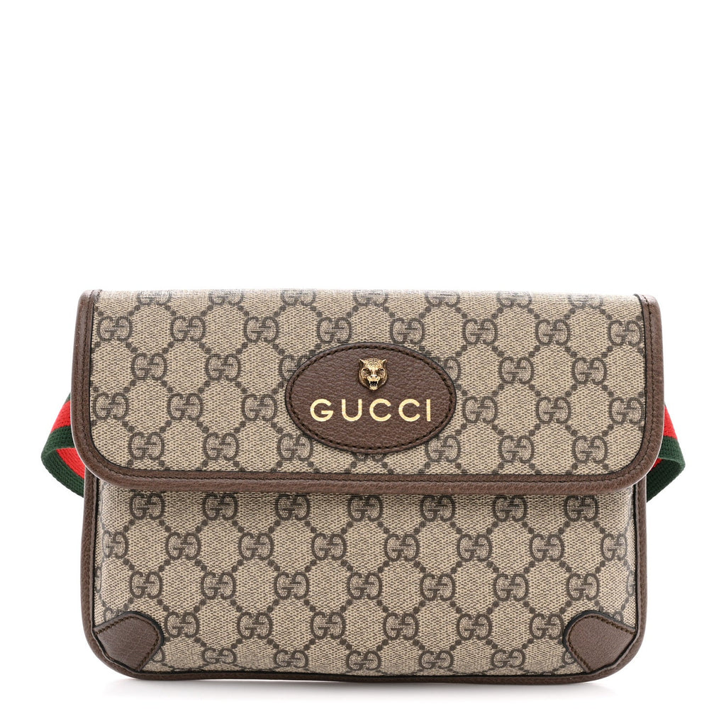 GG Supreme Monogram Neo Vintage Web Belt Bag Brown