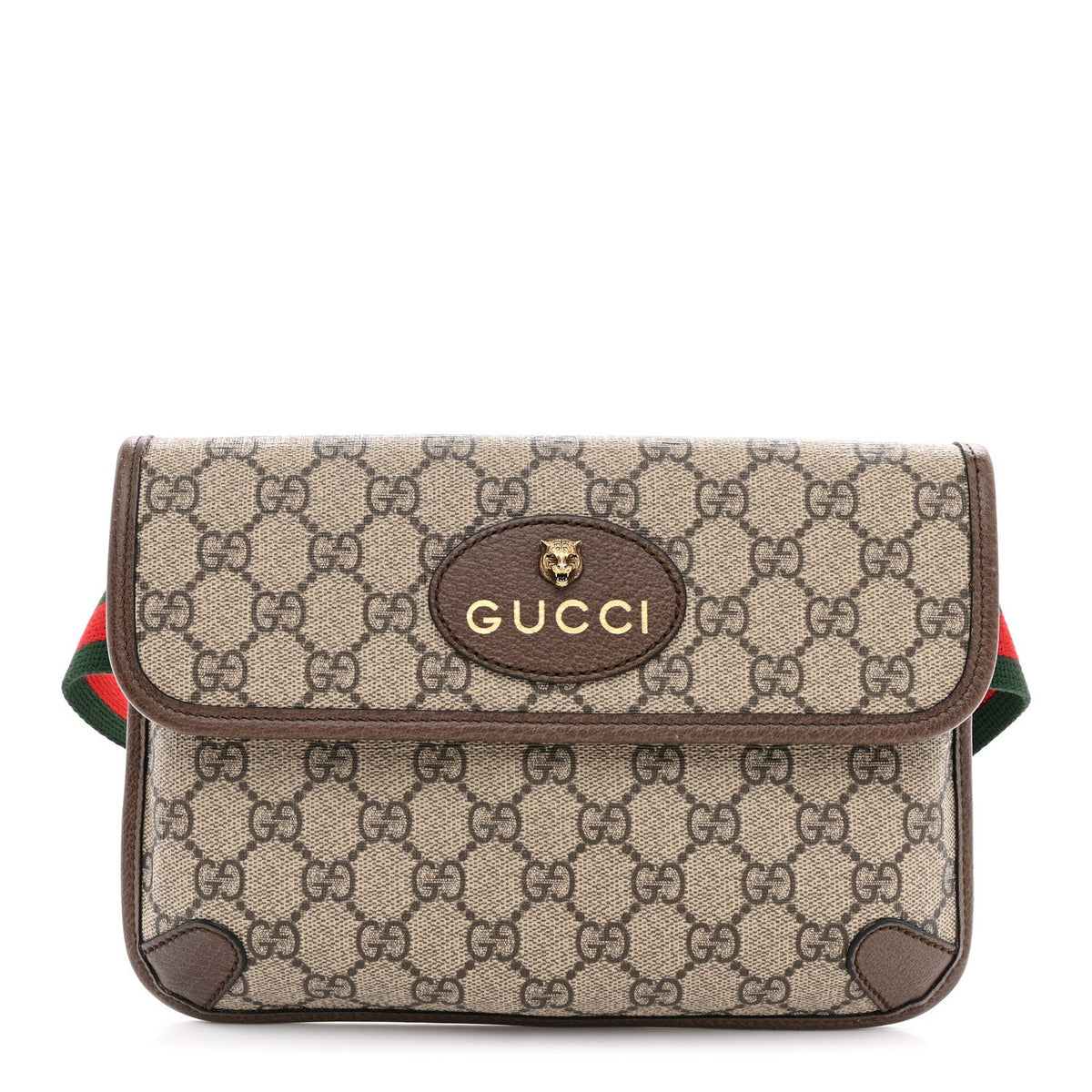 GG Supreme Monogram Neo Vintage Web Belt Bag Brown