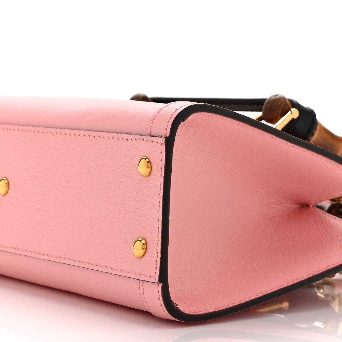 Textured Dollar Calfskin Web Small Diana Shoulder Bag Wild Rose Black