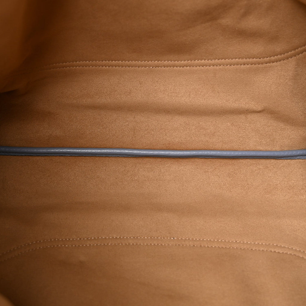 Grained Calfskin Softbit Medium Shoulder Bag Dusty Blue