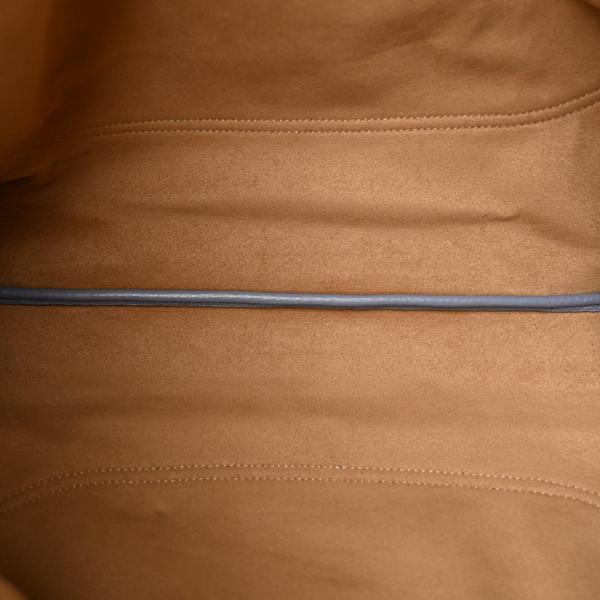 Grained Calfskin Softbit Medium Shoulder Bag Dusty Blue