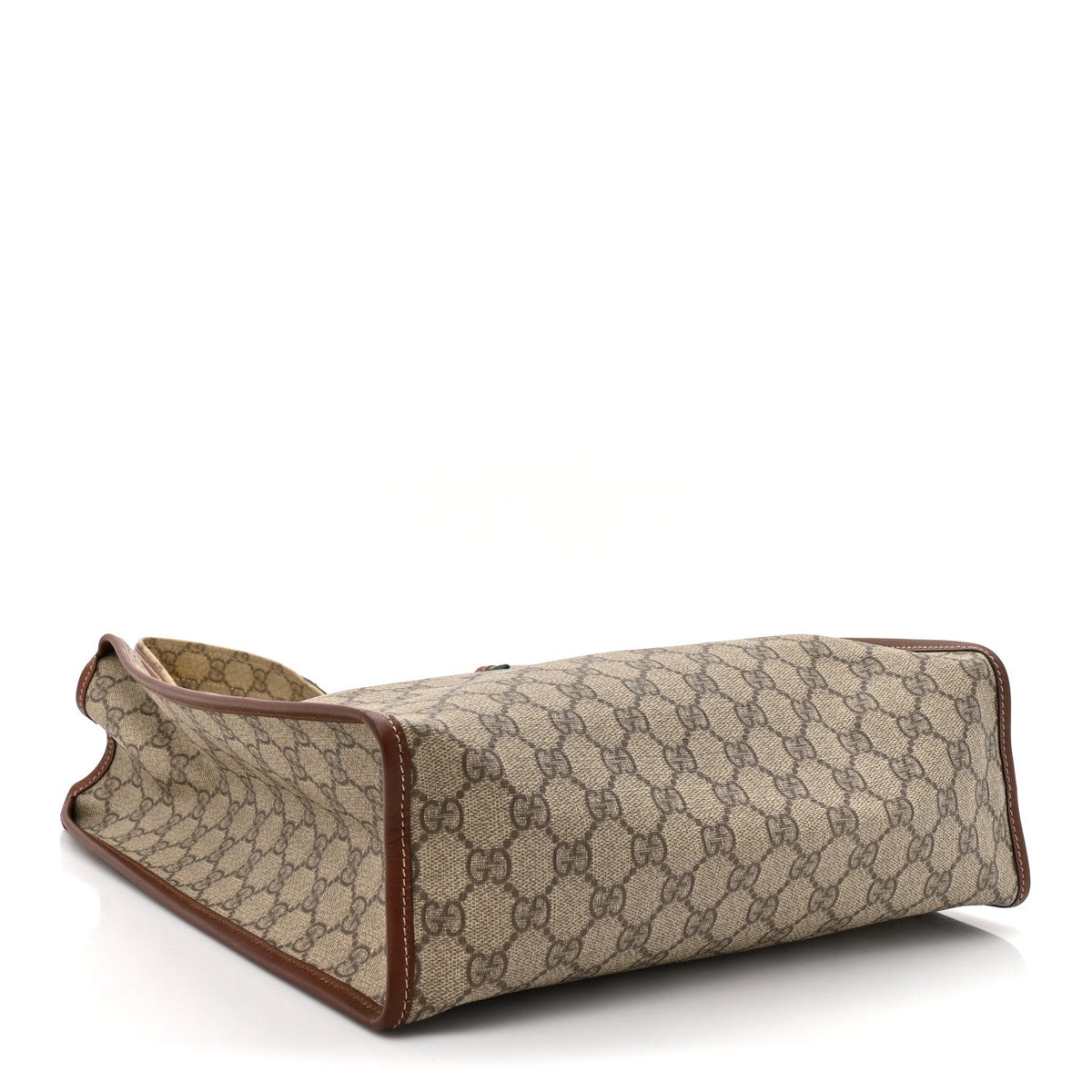 GG Plus Monogram Small Signature Web Loop Vertical Tote Light Brown