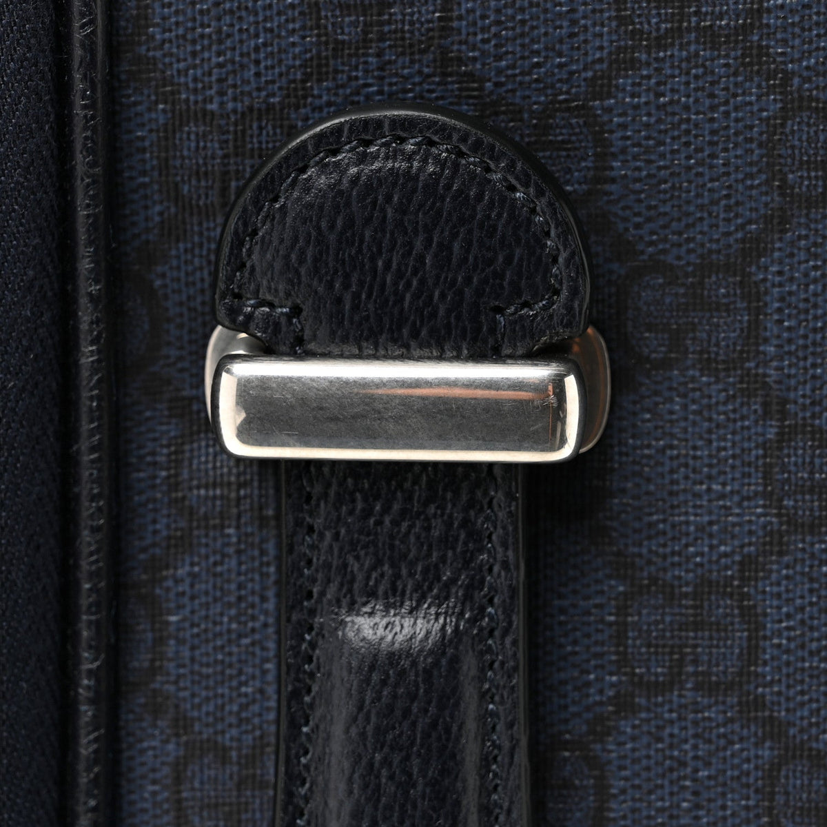 GG Supreme Monogram Textured Dollar Calfskin Web Ophidia Small Savoy Cabin Trolley Black Blue