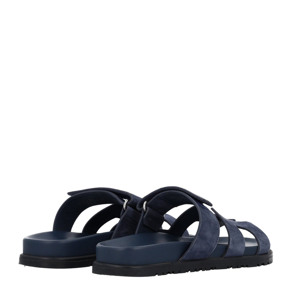 Suede Goatskin Womens Chypre Sandals 35.5 Bleu Celeste