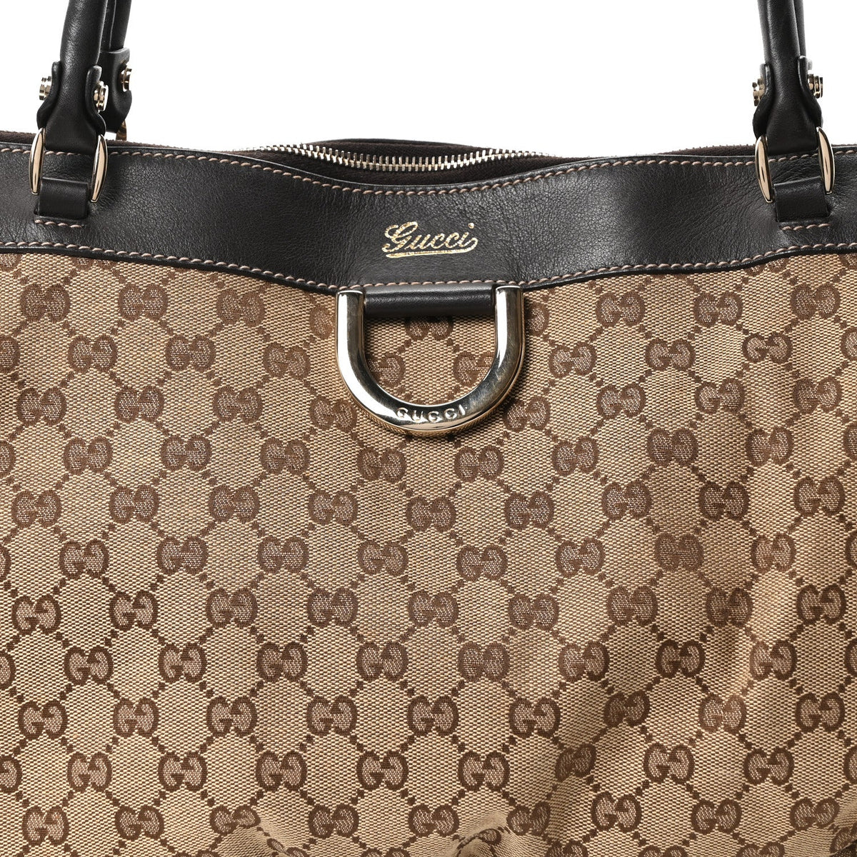 Monogram D Gold Tote Dark Brown