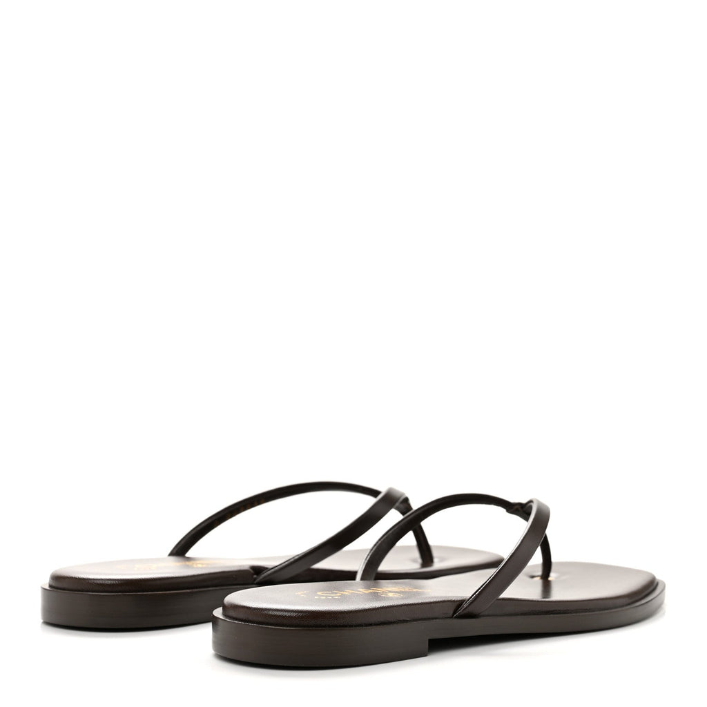 Goatskin CC Times Square Thong Sandals 39 Brown