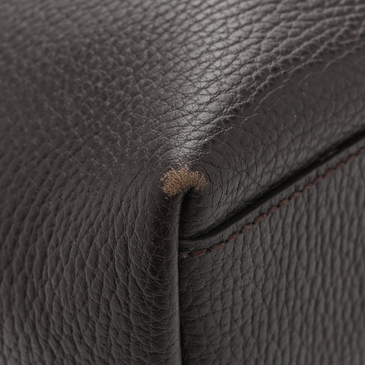 Calfskin Medium Braided Handle Gifford Tote Dark Brown