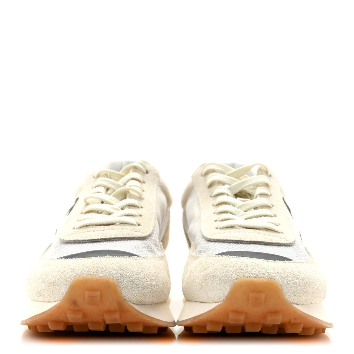 Suede Mesh Womens CC Sneakers 41 White Black