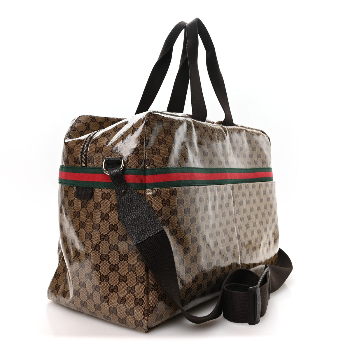Crystal Monogram Web Large Carry On Duffle Bag Brown