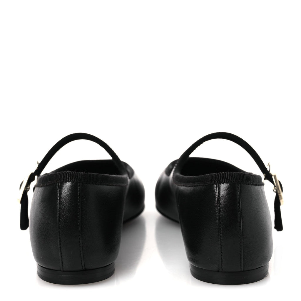 Lambskin Mary Jane Flats 37.5 Black