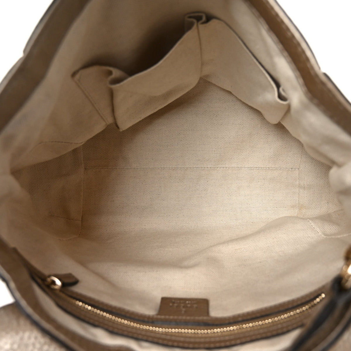 Monogram Calfskin Medium Bella Flap Bag Beige Ebony Champagne