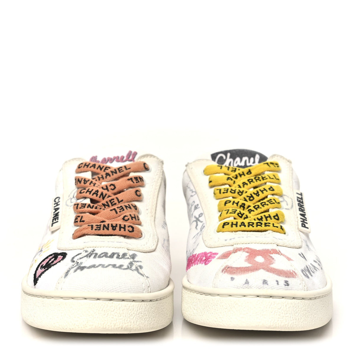 x Pharrell Williams Canvas Womens Sneakers 37 White Multicolor