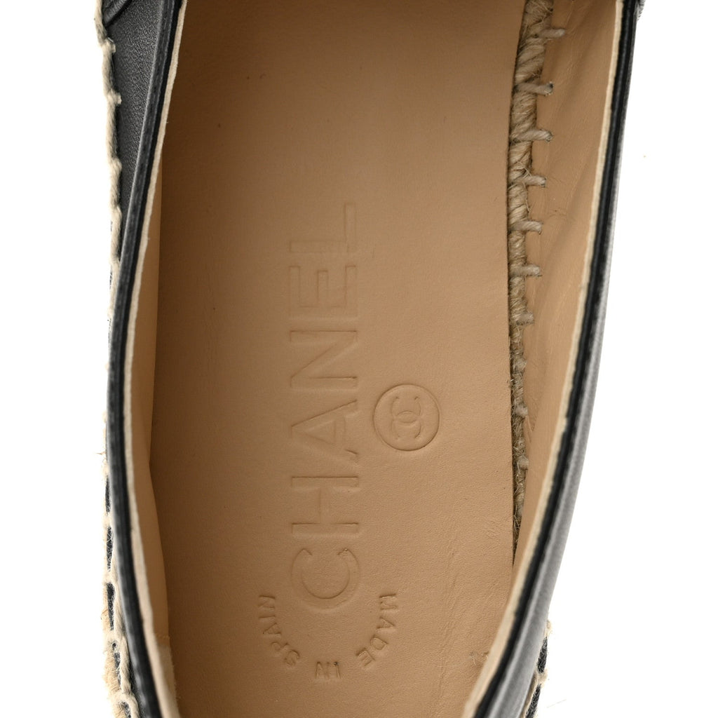 Lambskin CC Espadrilles 39 Black