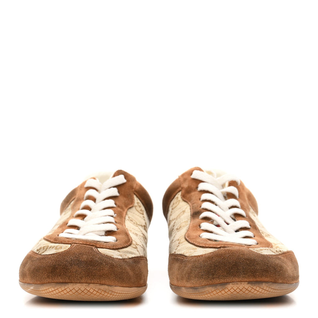 GG Monogram Suede Web Mens Shift Sneakers 10.5 Beige Brown