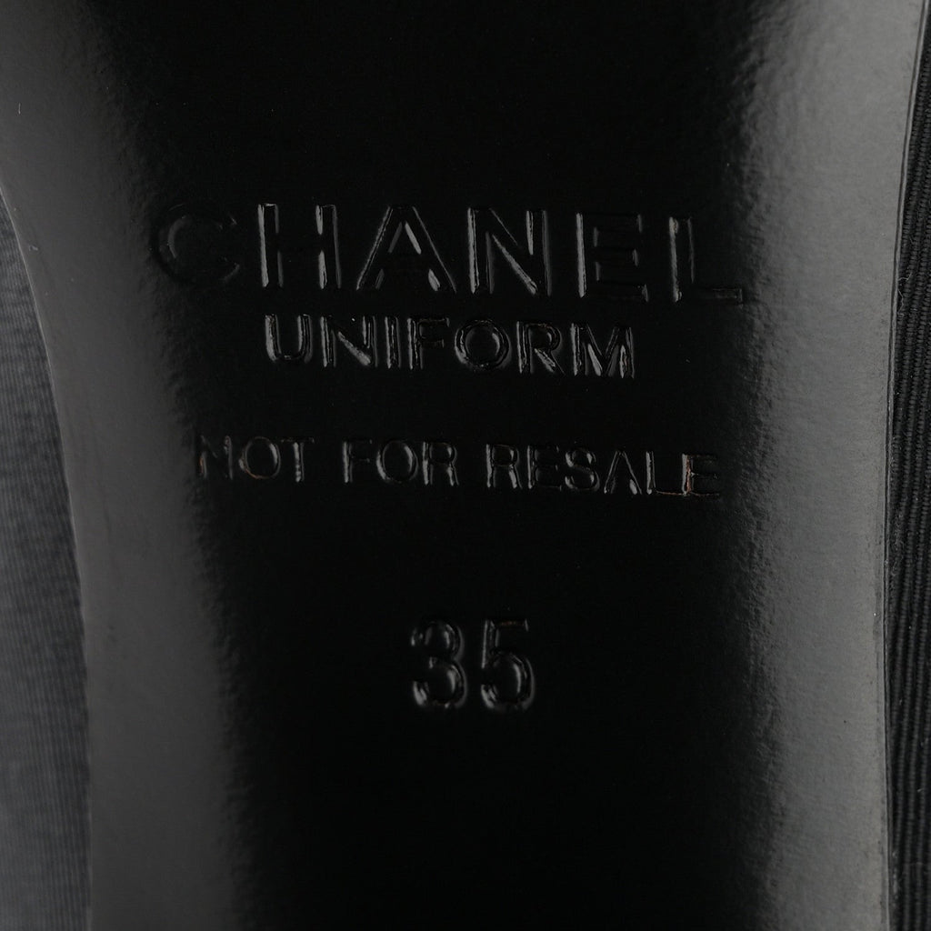 Grosgrain Cap Toe Uniform Pumps 35 Black