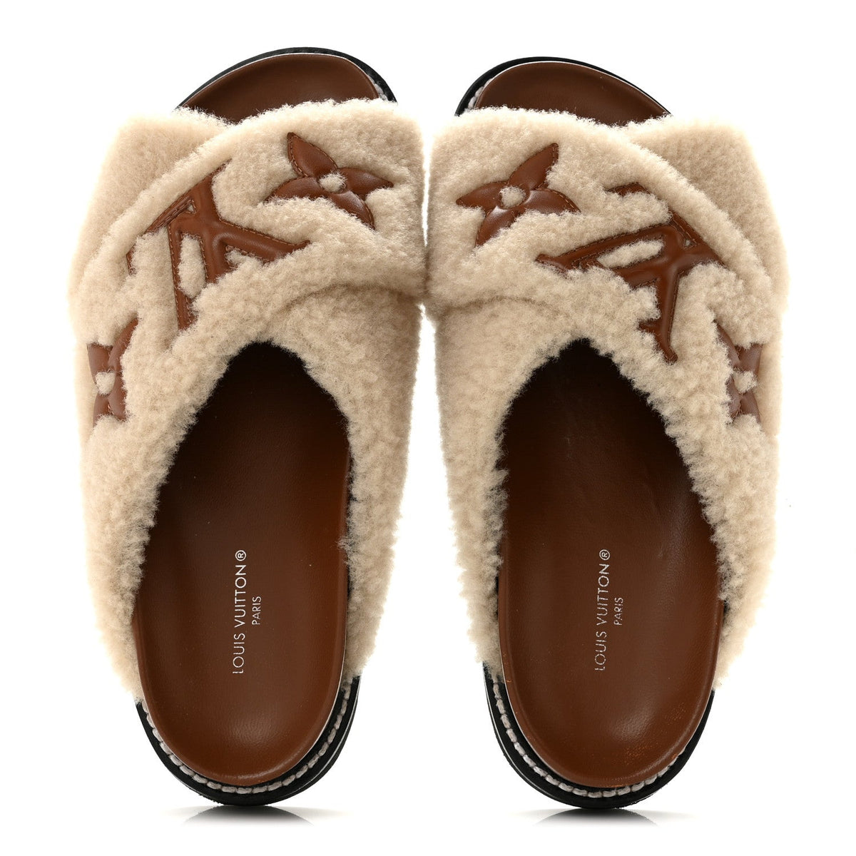 Shearling Paseo Flat Comfort Mule 37 Brown