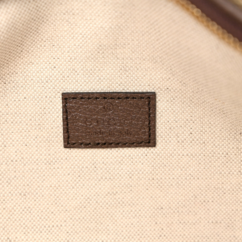 Monogram Jumbo GG Textured Dollar Calfskin Web Belt Bag Camel Ebony New Acero