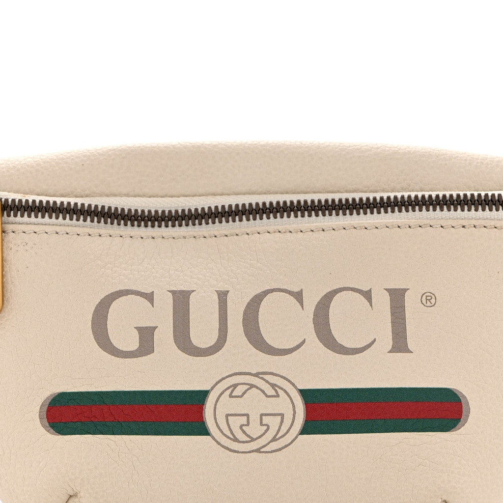 Grained Calfskin Small Logo Belt Bag White