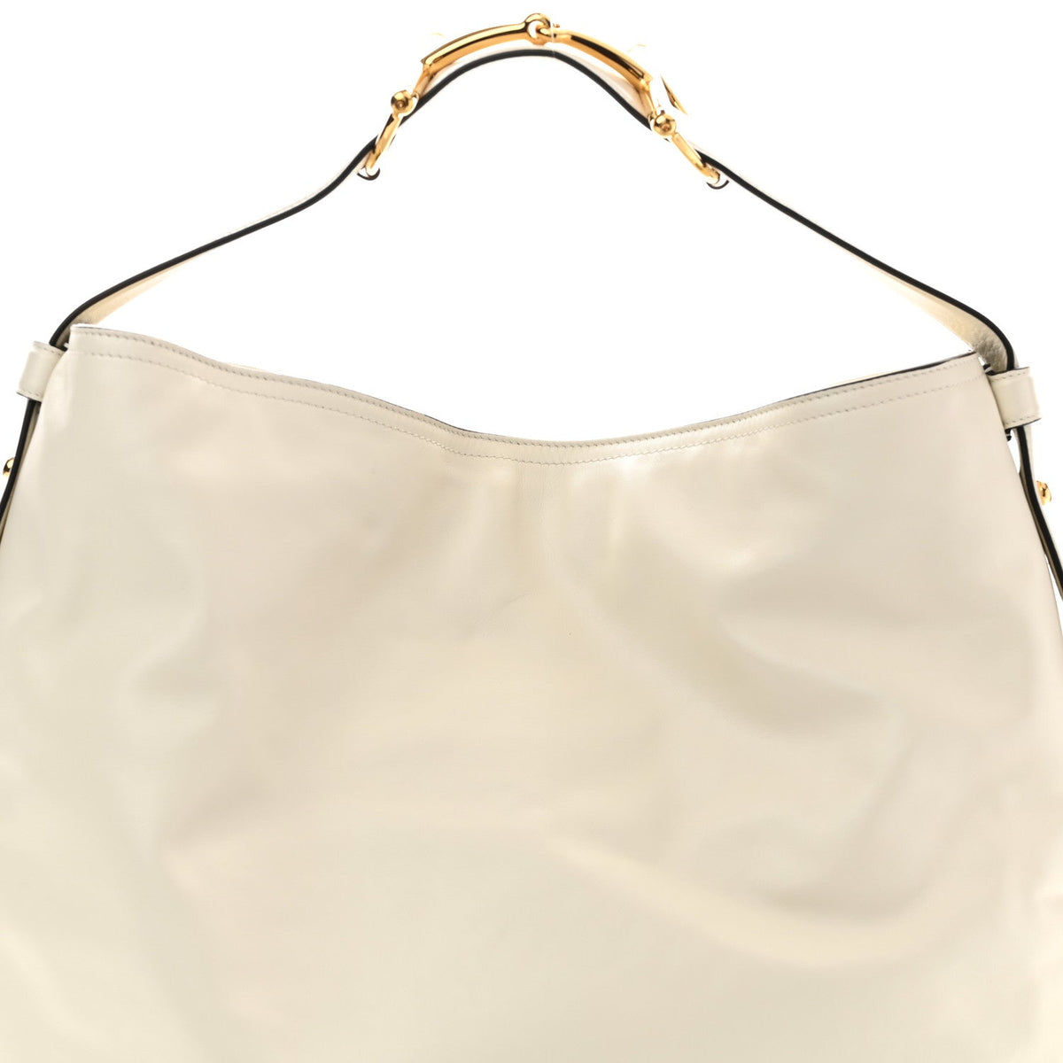 Calfskin Beatrix Horsebit Large Tote Bag Mystic White