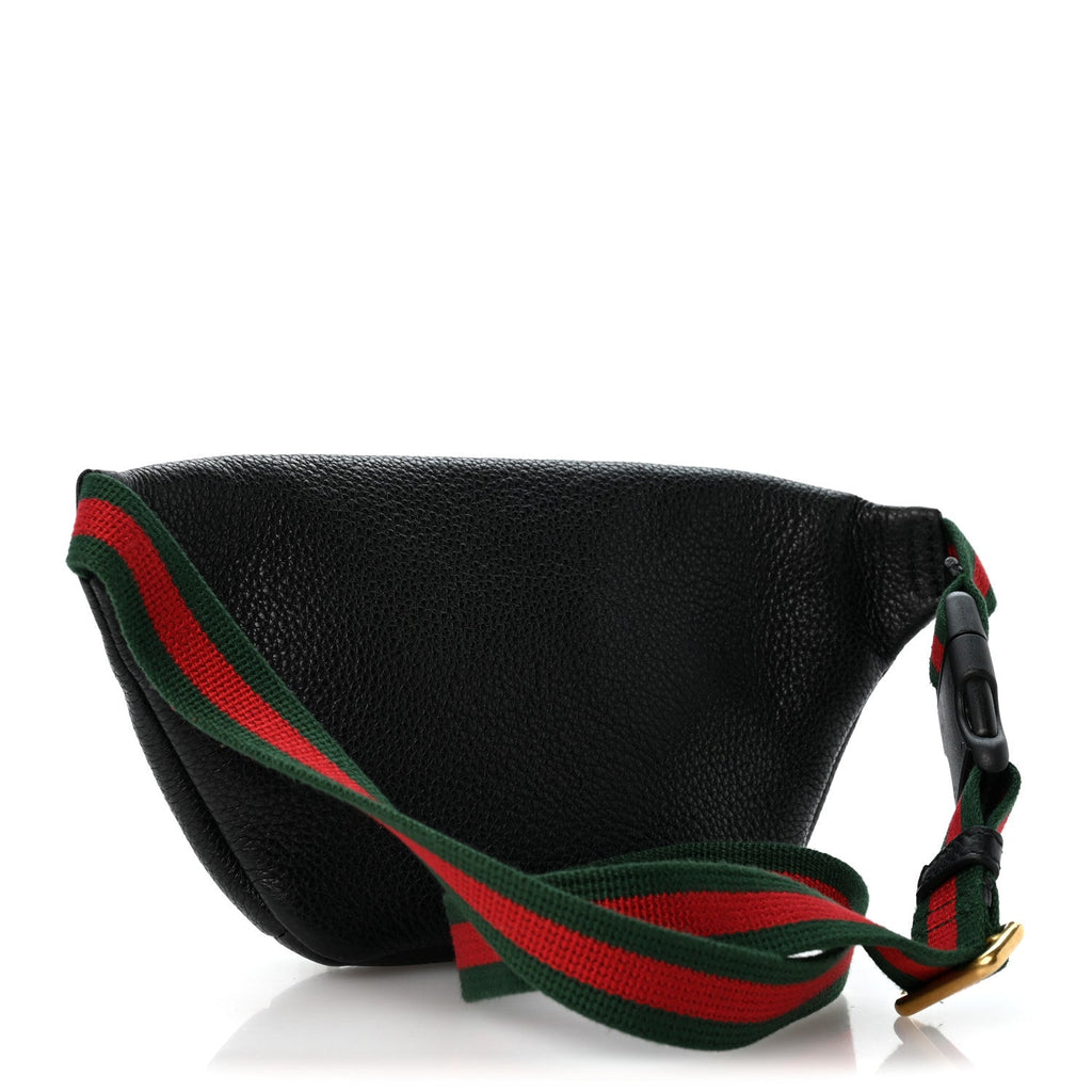 Grained Calfskin Small Logo Belt Bag Black