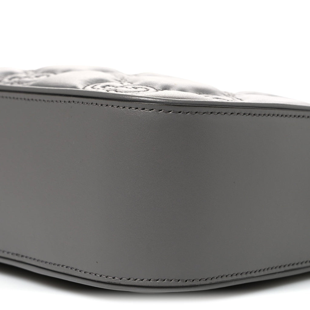 Calfskin GG Matelasse Shoulder Bag Dusty Grey Natural