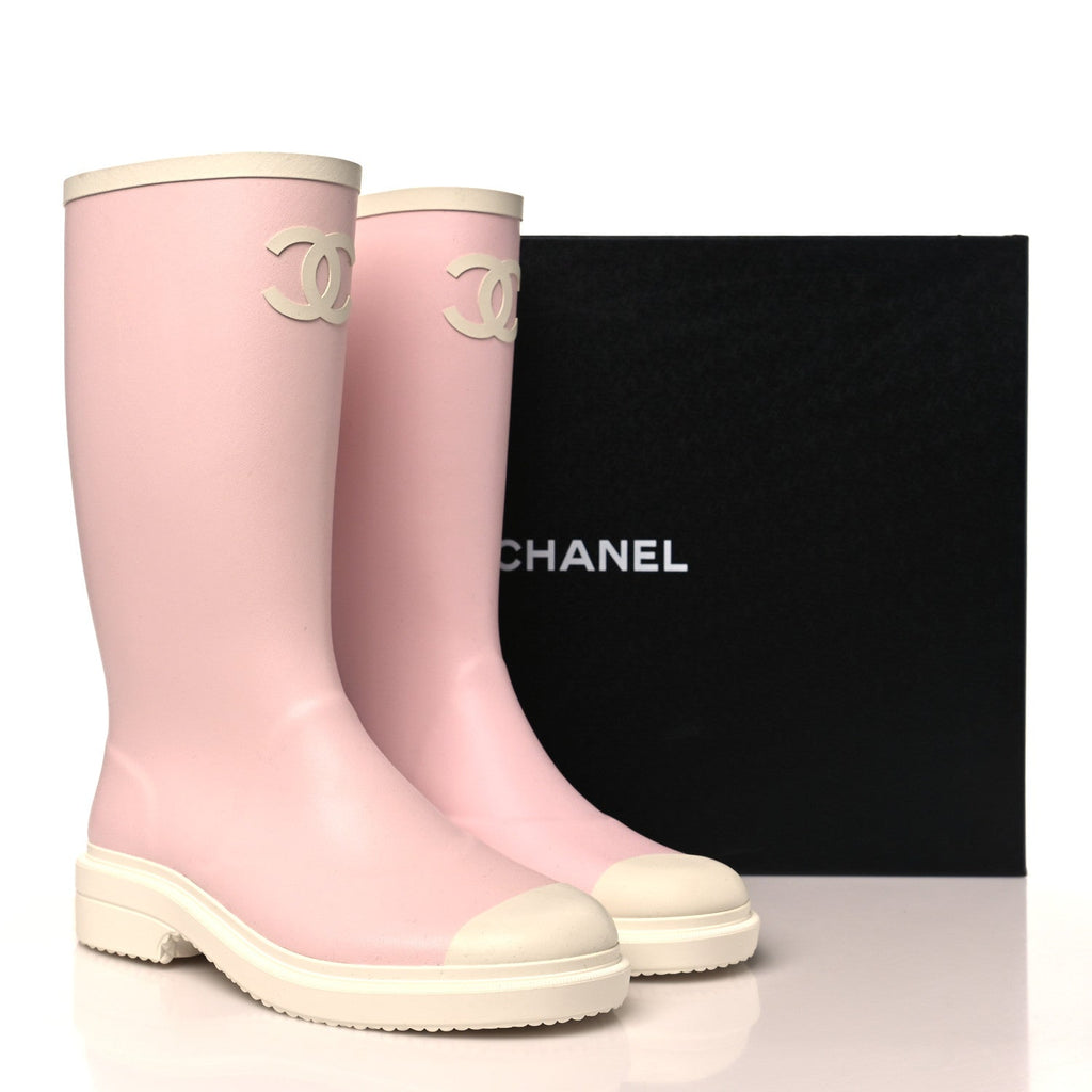 Caoutchouk CC High Boots 40 Light Pink White