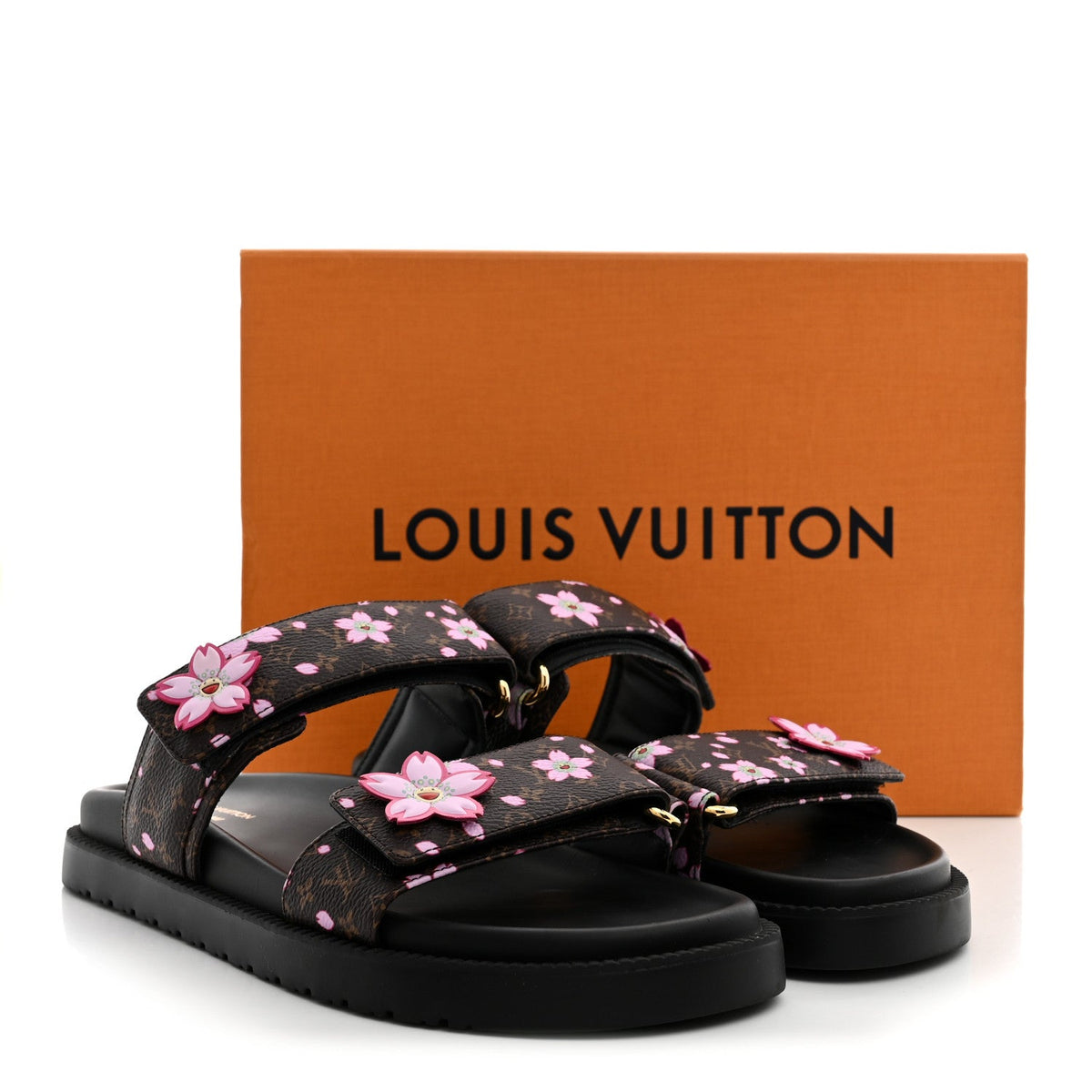 LV X TM Monogram LV Sunset Flat Comfort Mule 39 Sakura Brown