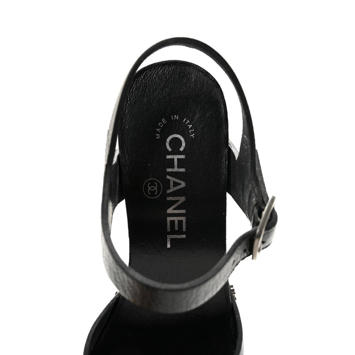 Goatskin Studded Platform Sandals 35 Black